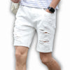 Slim Regular Casual Knee Length Ripped Shorts