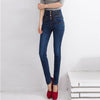 High Waist Elastic Skinny Plus Size Long Pencil Denim Jeans