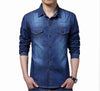 Plus Size Long Sleeve Denim Shirt