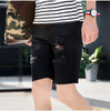 Slim Regular Casual Knee Length Ripped Shorts