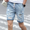 Slim Regular Casual Knee Length Ripped Shorts
