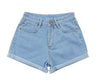 Retro High Waist  Blue Loose Curling Fashion Thin Denim Women Shorts