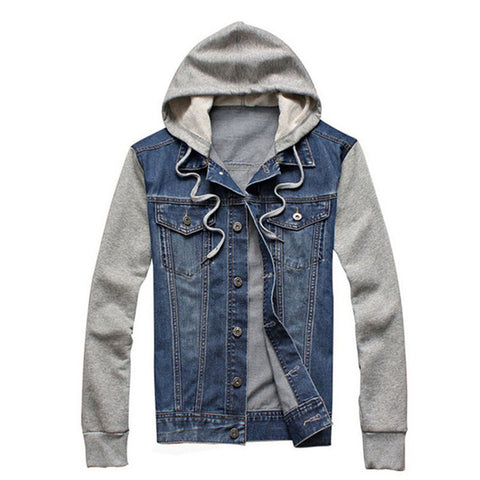 Casual Hoodies Cowboy Men Denim Jacket