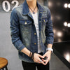 Casual Slim Autumn Fashion Long Sleeve Patchwork Men Denim Jacket