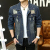 Casual Slim Autumn Fashion Long Sleeve Patchwork Men Denim Jacket