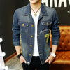 Casual Slim Autumn Fashion Long Sleeve Patchwork Men Denim Jacket