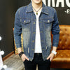 Casual Slim Autumn Fashion Long Sleeve Patchwork Men Denim Jacket