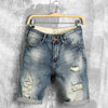Summer Ripped Wave Denim Shorts