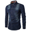 Slim Fit Casual Long Sleeve Cowboy Denim Shirt