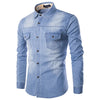 Slim Fit Casual Long Sleeve Cowboy Denim Shirt