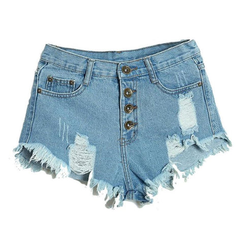 Summer Sexy Women's Irregular High Waist Slim Fit Denim Shorts