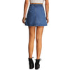Mini High Waist Sexy A-Line Pockets Blue Single Breasted Denim Skirt