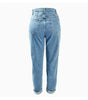 Plus Size High Waist Washed Light Blue True Denim Women Jeans