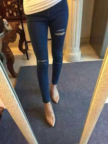 Skinny Ankle Pencil Elastic Denim Jeans