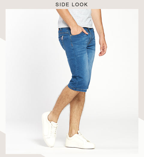 Summer Stretch Lightweight Blue Denim Shorts