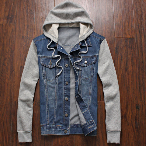 Casual Hoodies Cowboy Men Denim Jacket